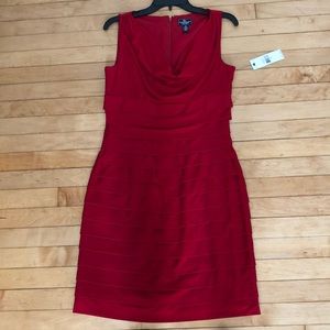 Red formal cocktail dress
